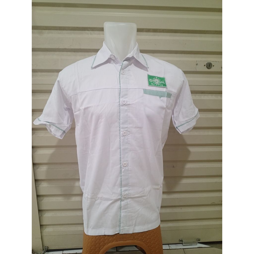 kemeja NU putih lengan panjang