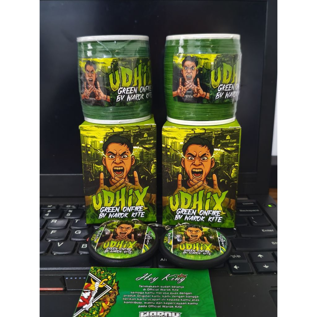 Gelasan Udhix Green fire bay Warok Kite Matot Bahan Hijau Size 0,23