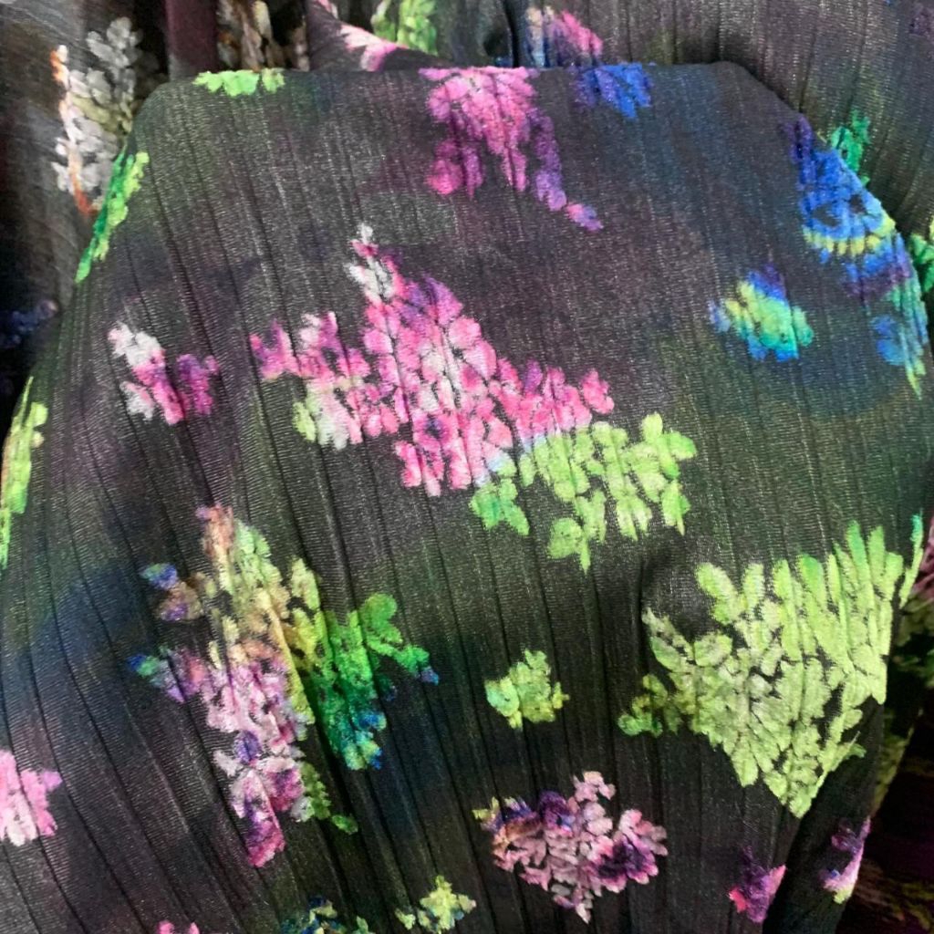 kain pleat motif - kain beludru plisket premium - kain tulle beludru plisket motif bunga