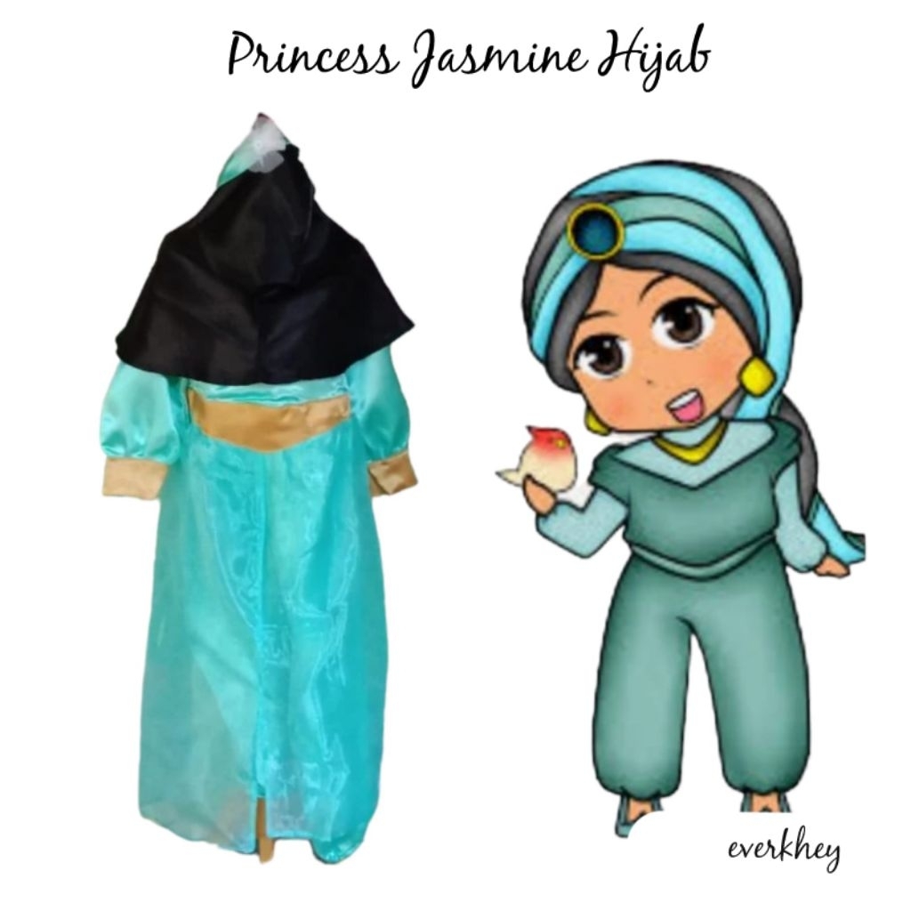 princess Jasmine Gamis Baju Kostum Princess Disney Size Anak Dan Dewasa