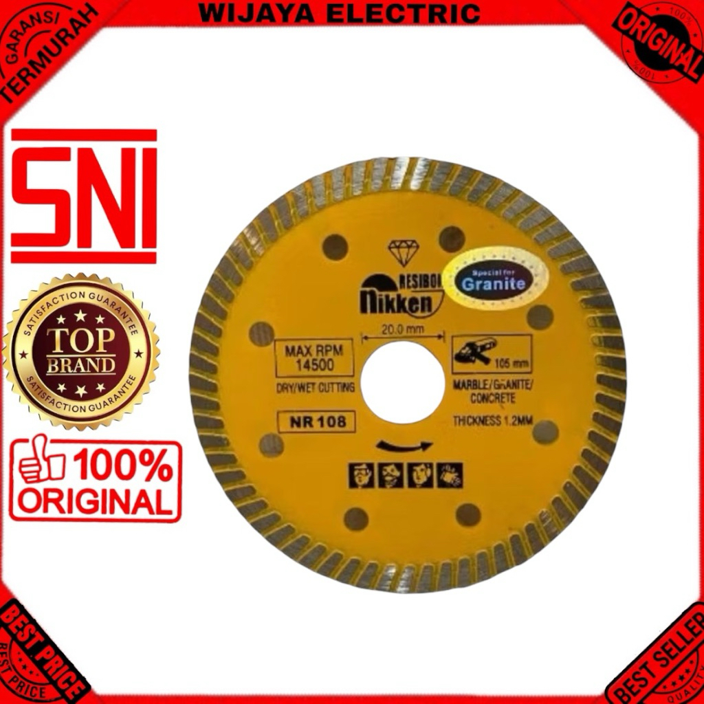 Diamond wheel niken resibon turbo pisau potong granit nikken resibon turbo