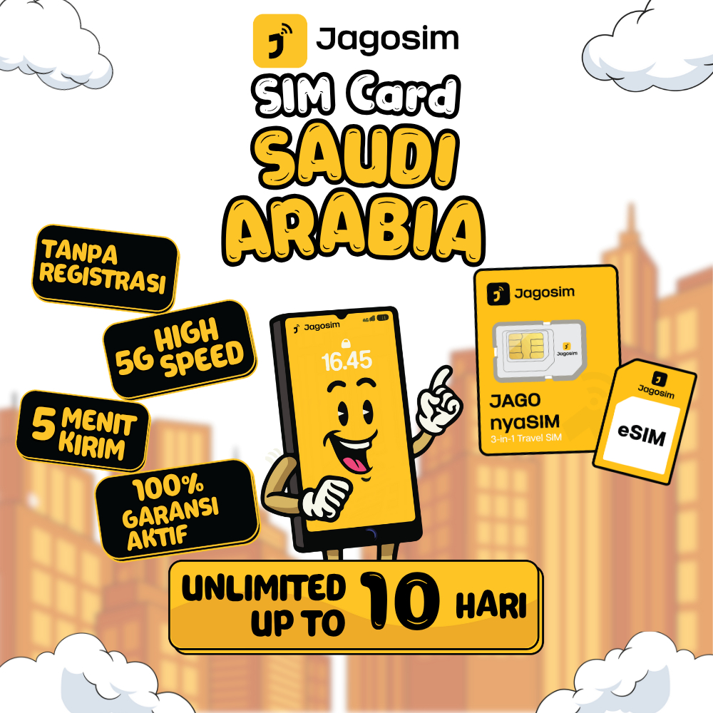 SIM Card Saudi Arabia Unlimited | SIM Card Aktif Langsung Pakai | SIM Card Arab | Jagosim Simcard