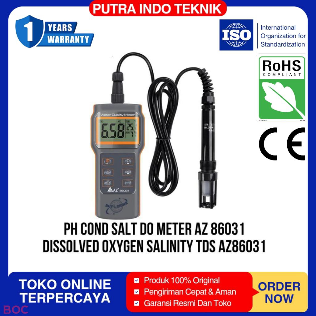 PH Cond Salt DO Meter AZ 86031 Dissolved Oxygen Salinity TDS AZ86031