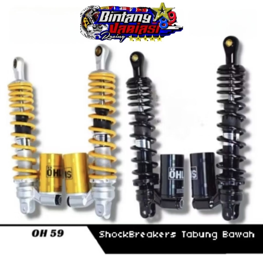 NEW DOUBLE SHOCK ~ SHOCKBREAKER SHOCK OH£¡NS DOUBLE TABUNG BAWAH UK 320MM -340MM PNP MOTOR MATIC AER