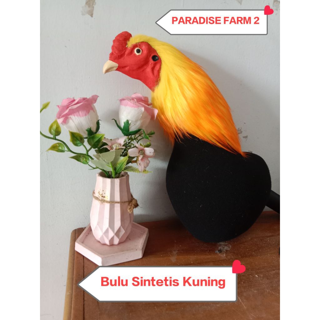 Boneka Jago Setengah Body Bulu Sintetis Dan Bulu Ayam Asli