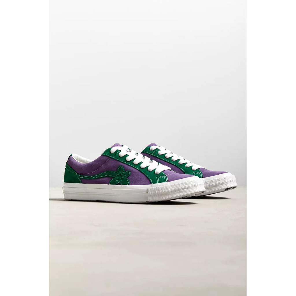 Sepatu shoes sneakers converse one star x golf le fleur purple green size 42 good condition