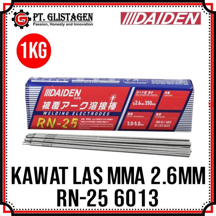 Daiden Kawat Las Elektroda 2,6MM X 350MM 1 KG AWS E6013 Welding Electrodes RN-25 Kawat Las Listrik M