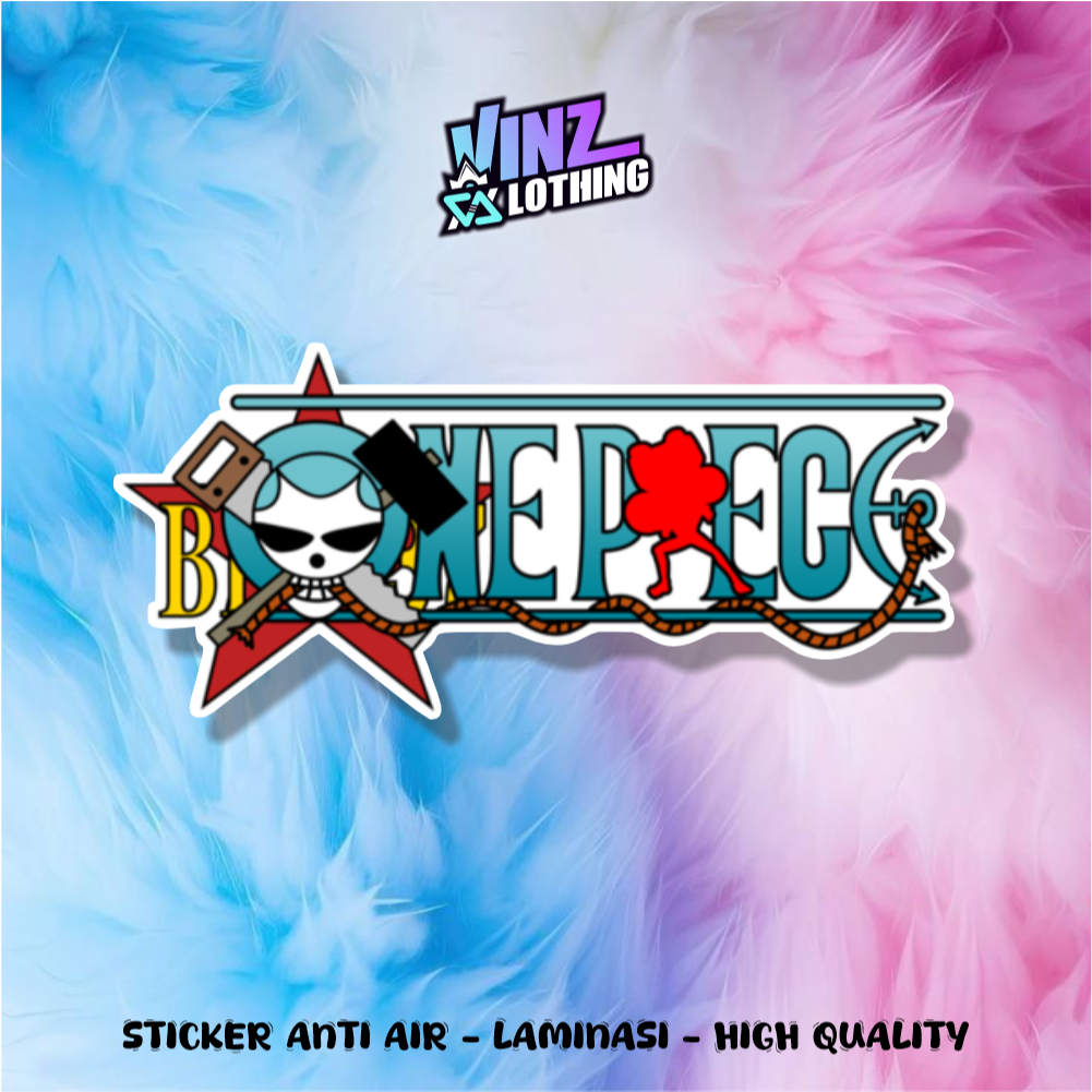 STICKER FRANKY LOGO ONE PIECE AESTHETIC BRAND WATERPROOF VINYL / STIKER MOTOR LAPTOP HP HELM