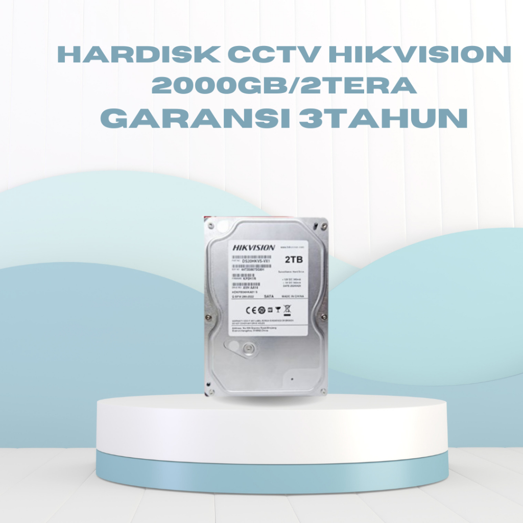 HARDISK INTERNAL CCTV 2TERA/2000GB DS20HKVS-VX1 2TB 3.5" HIKVISION SUPORT DVR NVR GARANSI 3TAHUN ORI