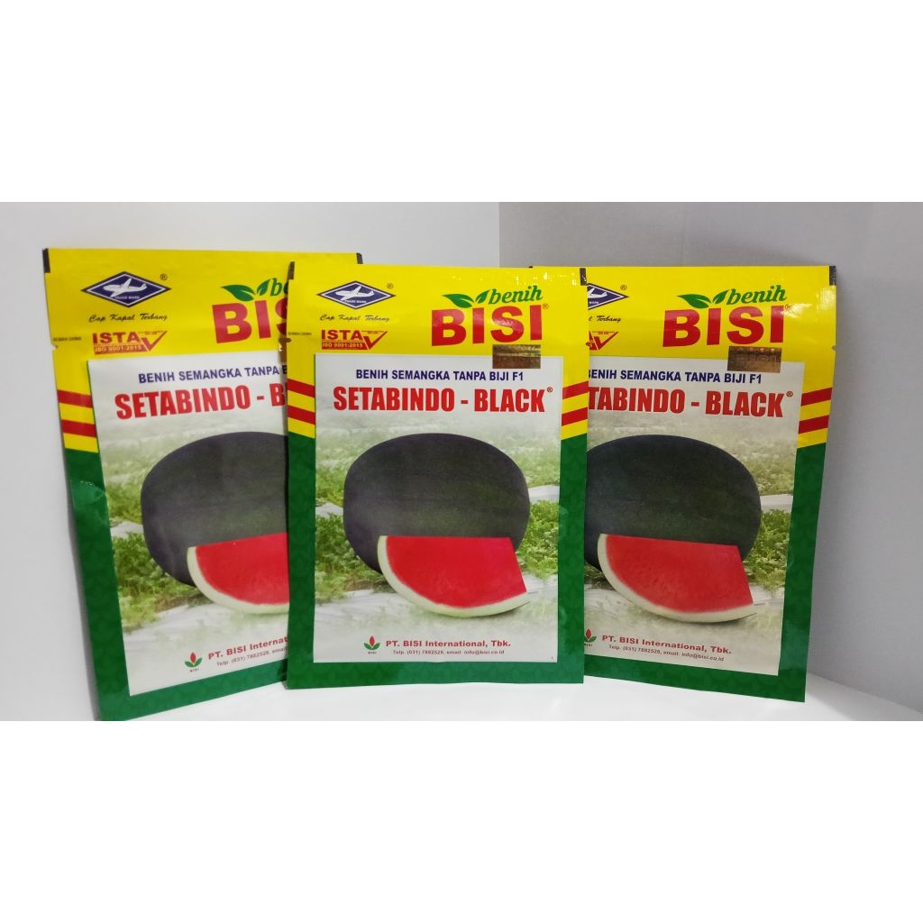 Semangka Setabindo Black Kemasan 20 Gram - Benih Semangka Tanpa Biji F1 BISI Cap Kapal Terbang