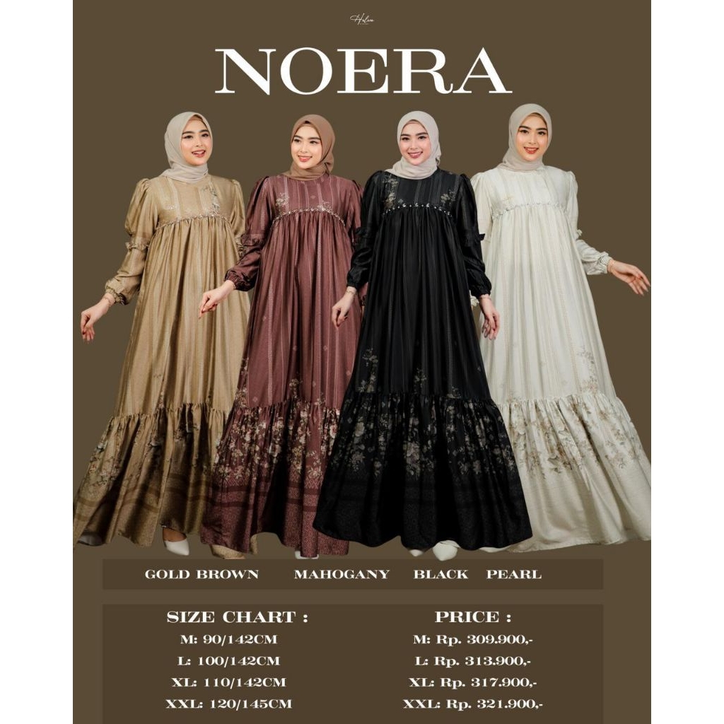 Noera dress by halwa✔️gamis halwa, gamis cantik