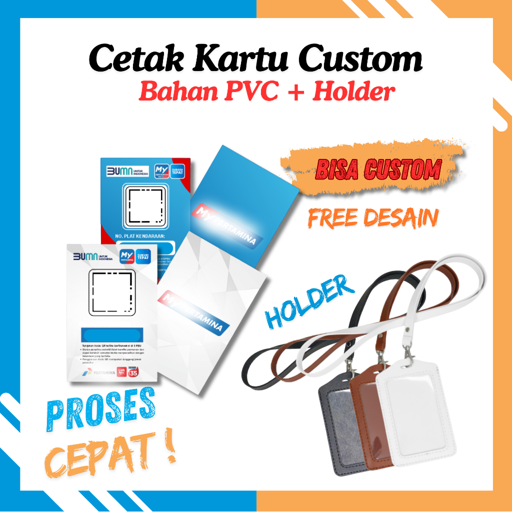 Kartu Barcode + Gantungan ID Card Kulit Sintetis MY PERTAMINA solar Kartu bahan bakar Subsidi