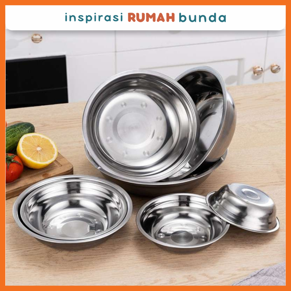 Mangkok Stainless Baskom Stainless Mangkuk Stainless Kecil Wadah Makanan Baskom Kecil Mangkok Makan 