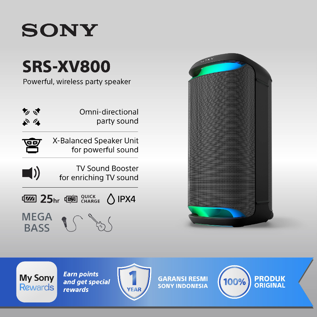 Sony SRS-XV800 X-Series Portable Wireless Speaker - Black