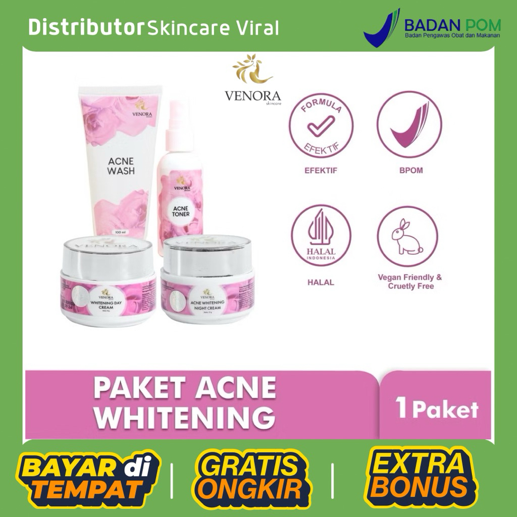 Venora Skincare Paket Acne Whitening BPOM
