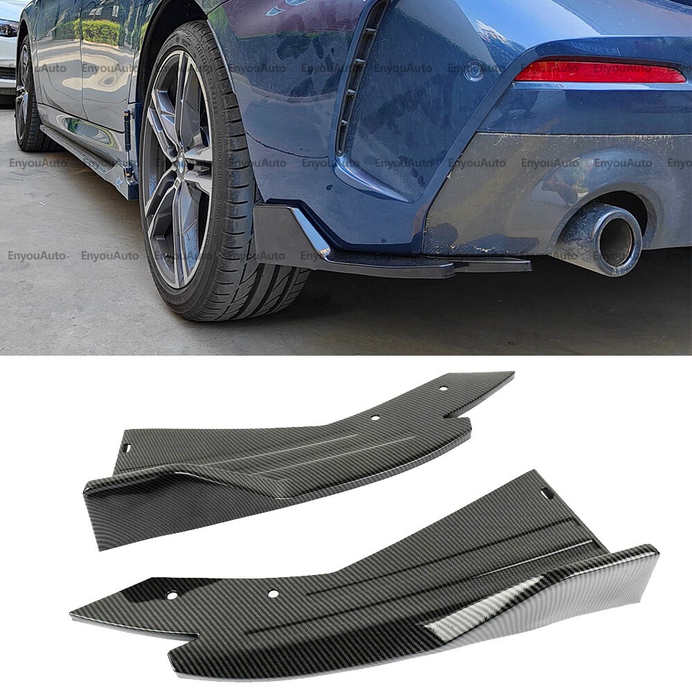 Canard Bumper Belakang Mobil Universal | Rear Diffuser Winglet Racing Look ABS Carbon dan Hitam Glos