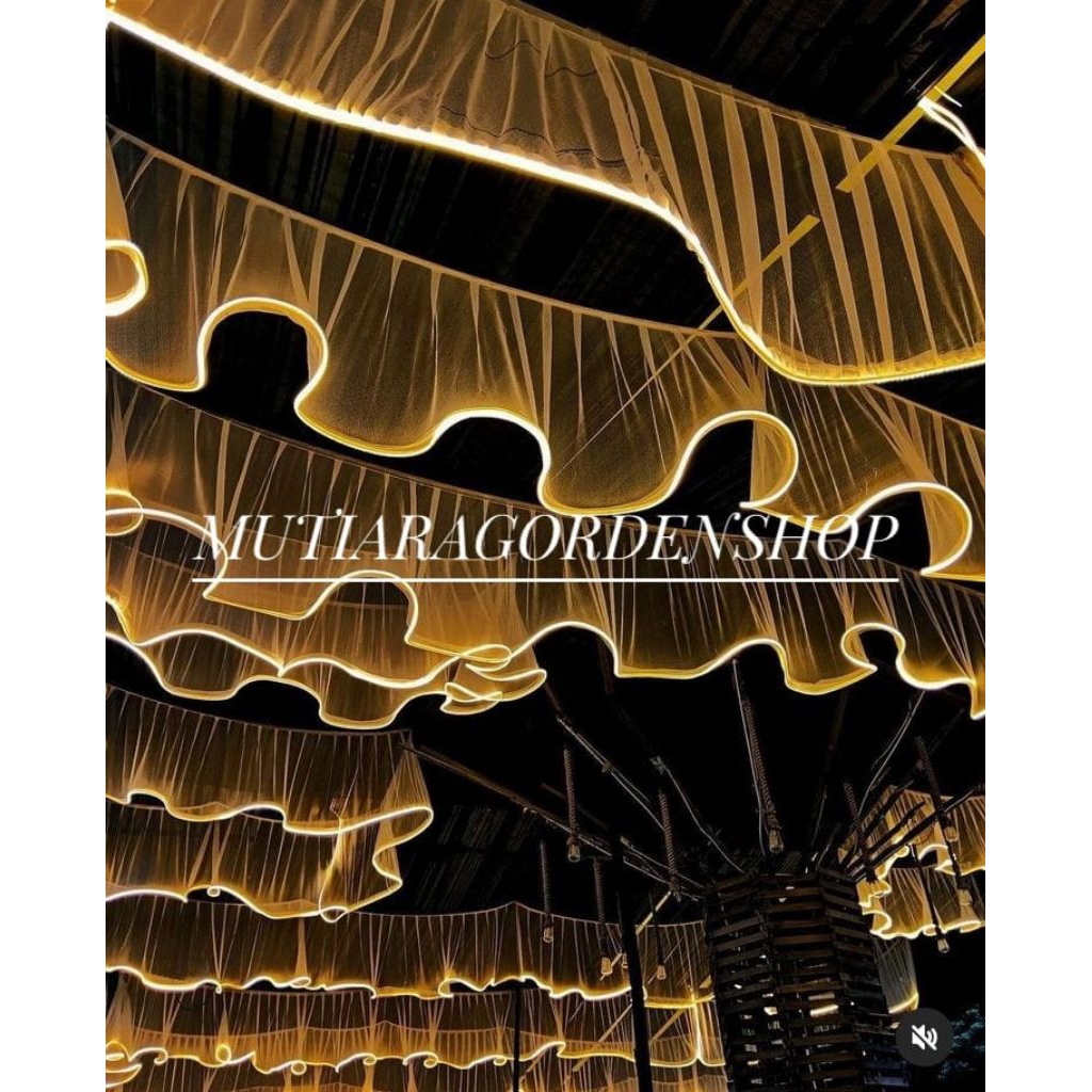 Lampu dekorasi tenda / lampu skriting tenda organza pernikahan & pesta 6m & 10m