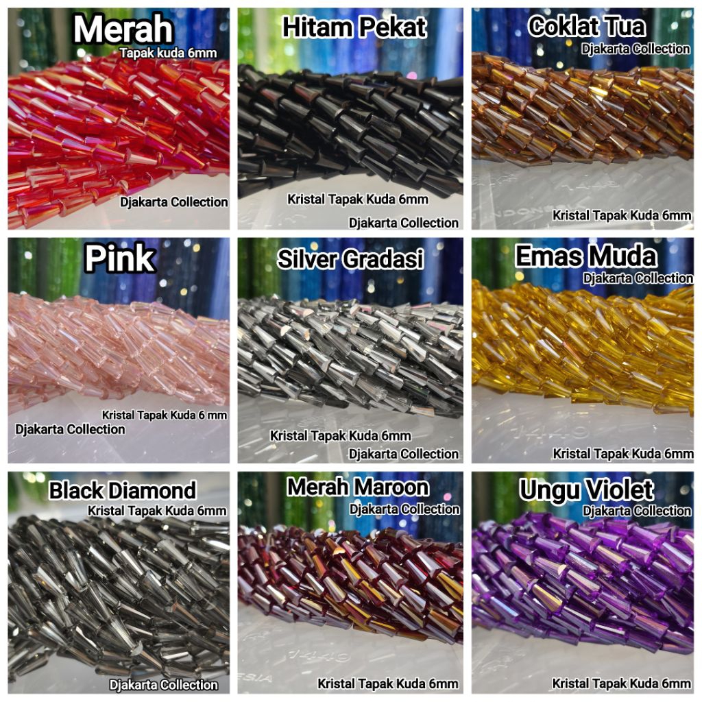 Kristal "TAPAK KUDA" ukuran 6 mm kristal ceko kristal manik-manik kristal pajangan kristal akrilik k