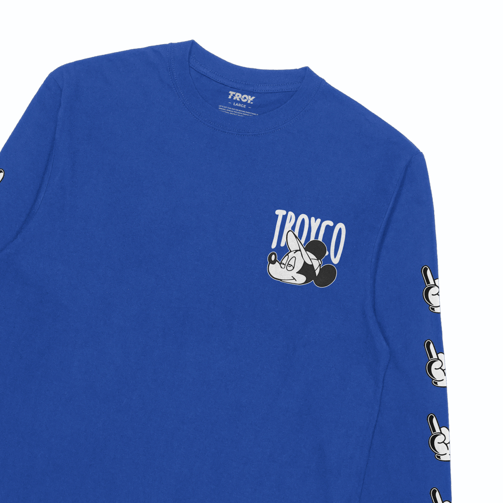 Troy Company Longsleeve Tshirt Benhur Mickey - Kaos Lengan Penjang Biru Benhur LSD 3351