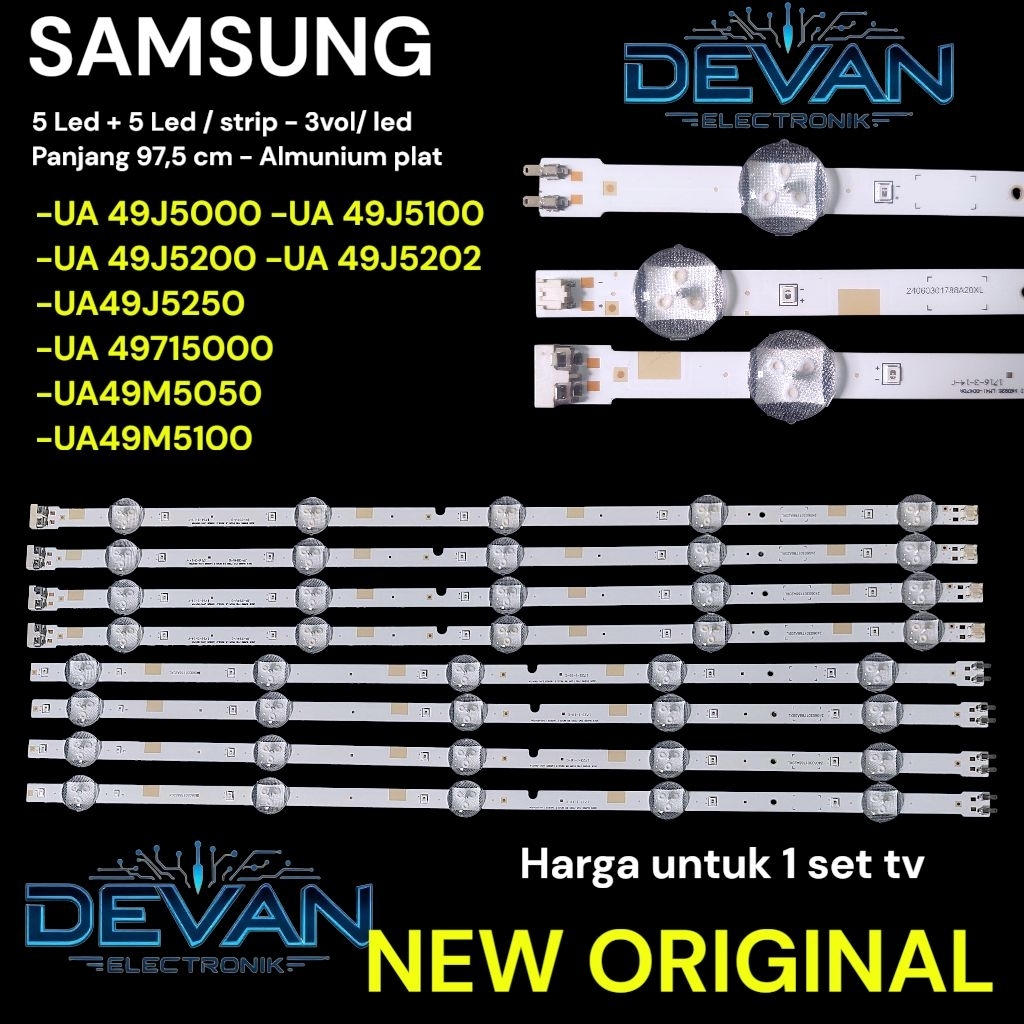 BACKLIGHT SAMSUNG UA49J5200AK UA49J5100AK UA49J5000 UA49M5100AK LAMPU LED TV SAMSUNG 49 INCH new