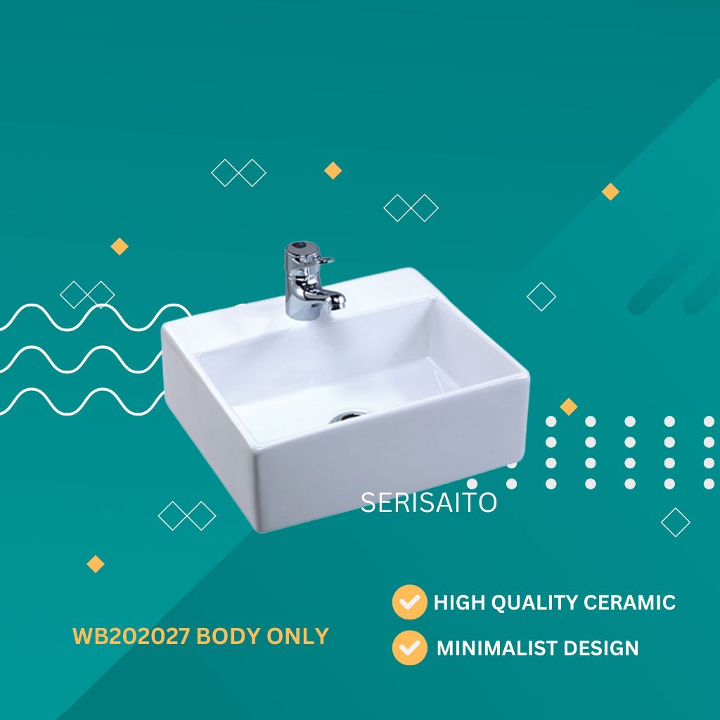 Wastafel jayco Sericite Kotak 2027 BODY ONLY / Washtafel Meja Gantung Keramik Jayco WB202027
