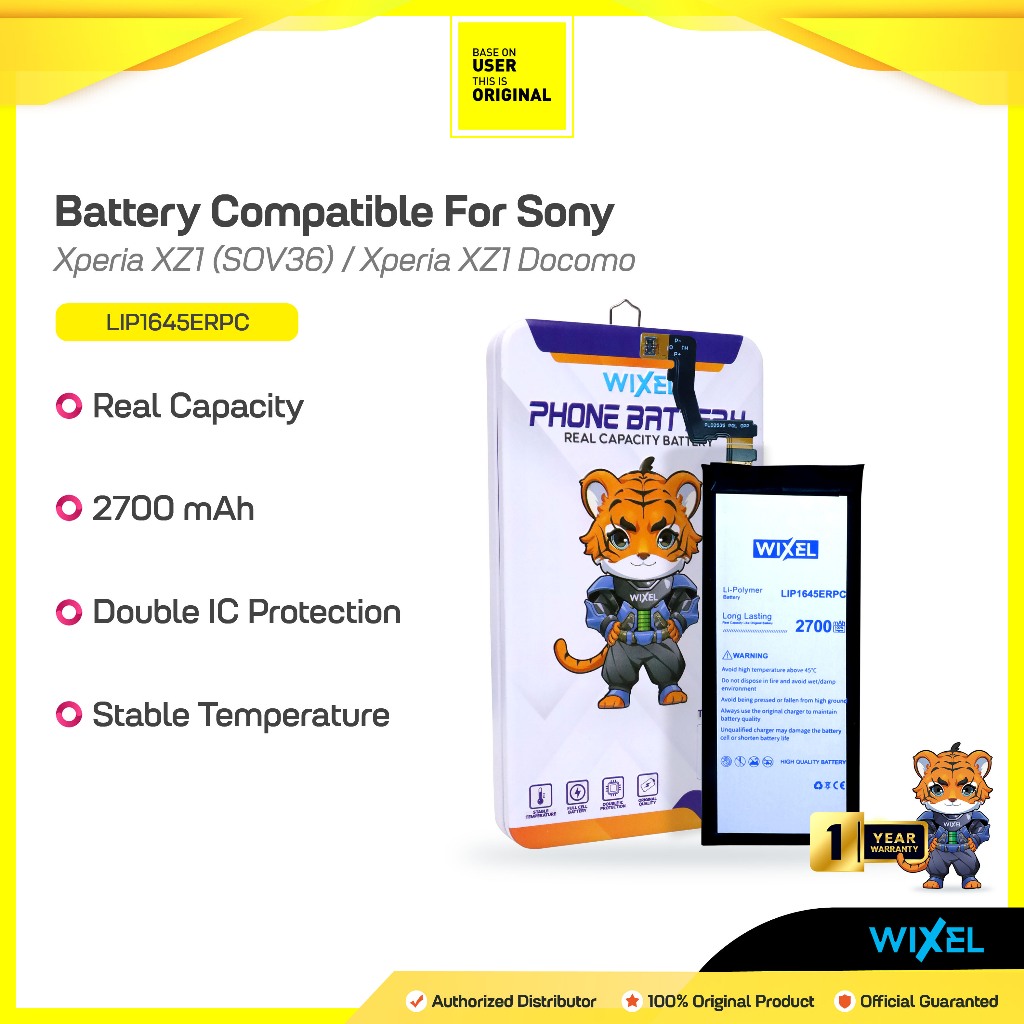 WIXEL Baterai Sony Xperia XZ1 Docomo AU SOV36 SO-01K LIP1645ERPC Double Power Real Capacity Batre Ba