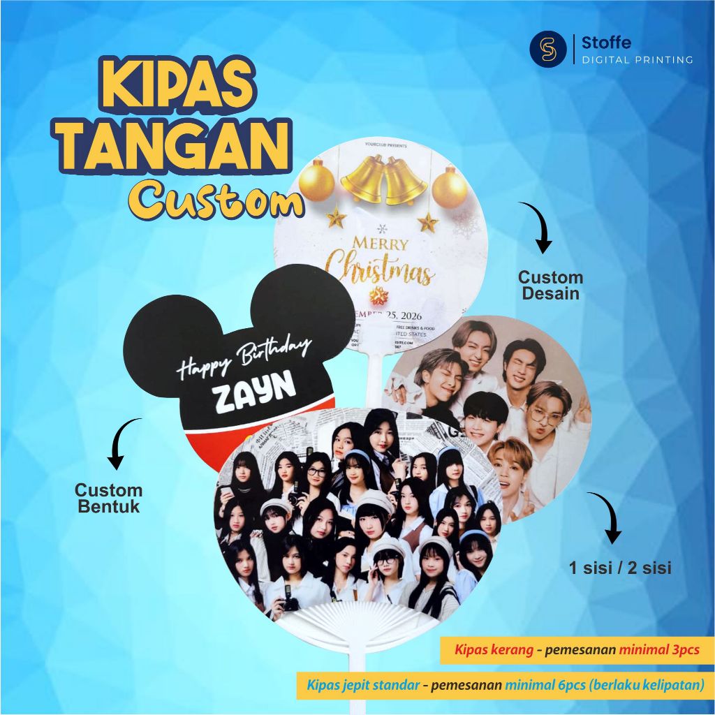 Kipas Tangan Custom / Kipas Kerang Custom/ Kipas Event