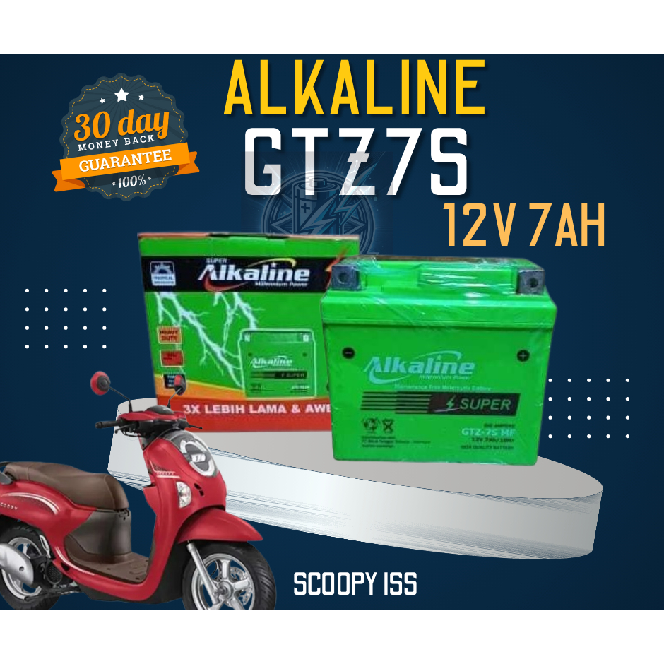 Aki Motor ,AKI KPCX NMAX SCOOPY ISS GTZ7S, Aki Kering Bergaransi, Merk :ALKALINE GTZ-7S