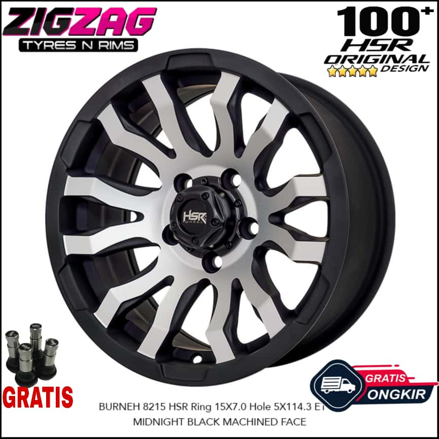 Velg mobil Racing Ring 15 BURNEH for innova l300 grand max Hilux rangga Xtrail Crv pelek offroad