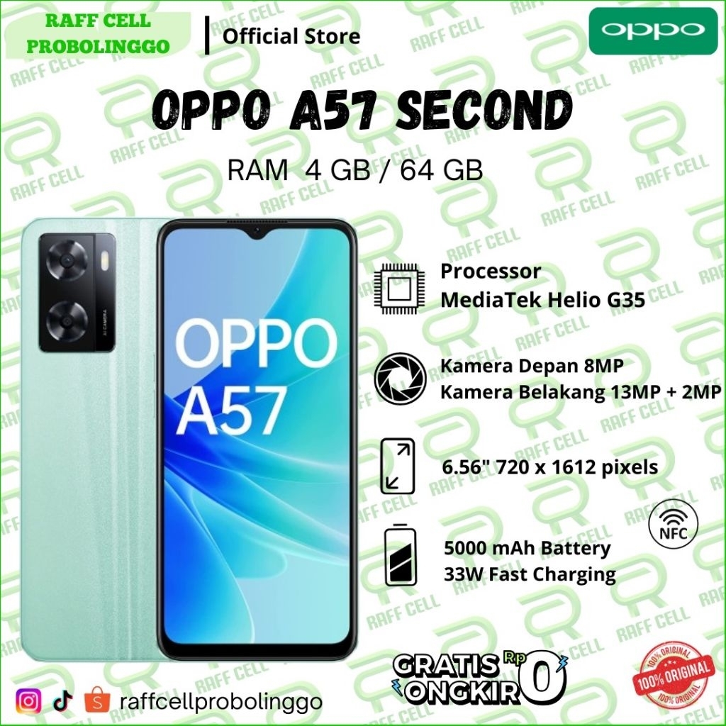 OPPO A57N SECOND
