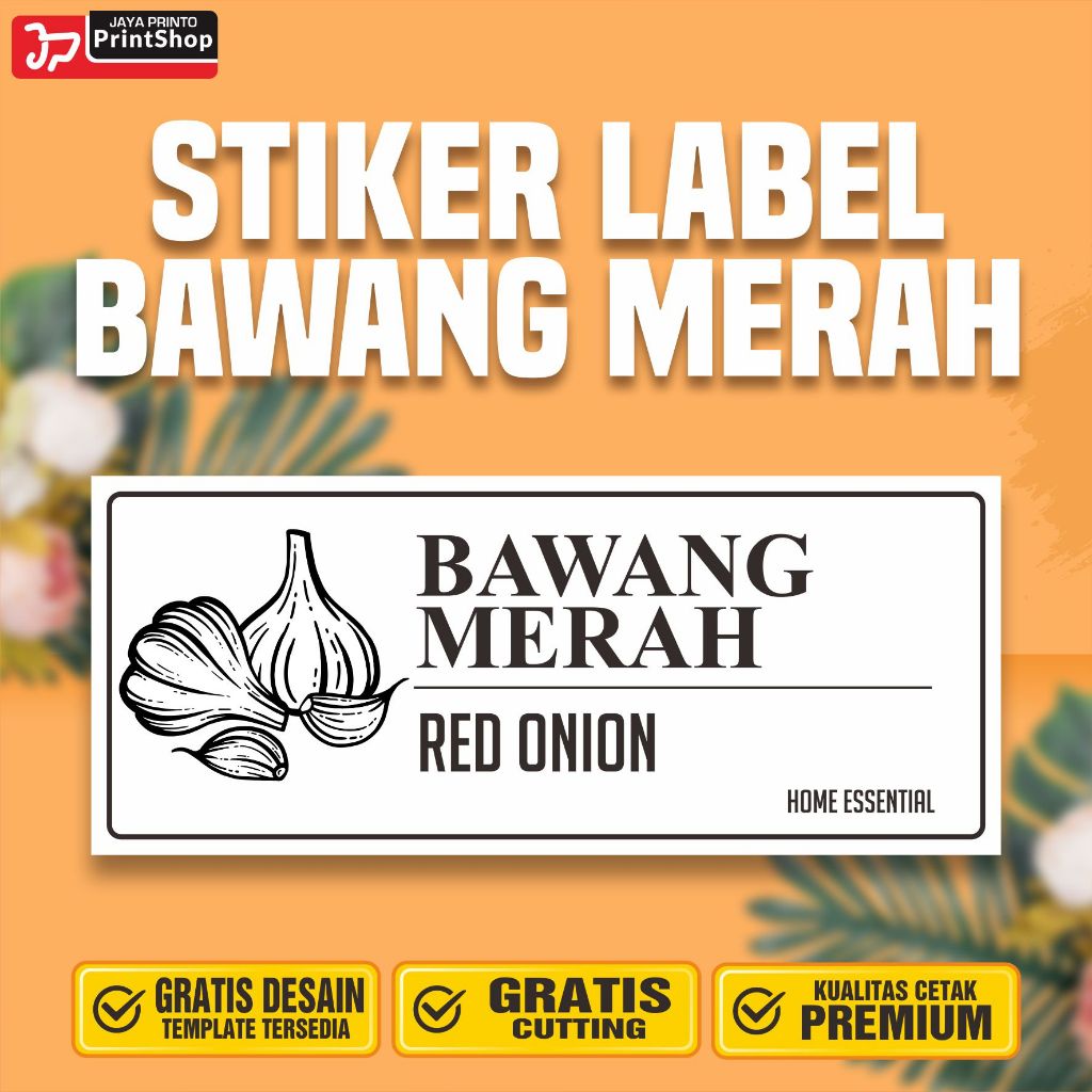 Stiker Label Bumbu Dapur Bawang Merah Ready Tahan Air_STICKER