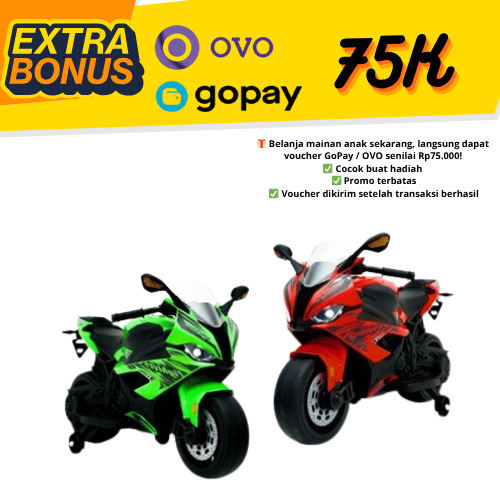 Mainan anak motor balap motor aki murah VOLTA 5059 FIGHTER SHP TOYS MERAH
