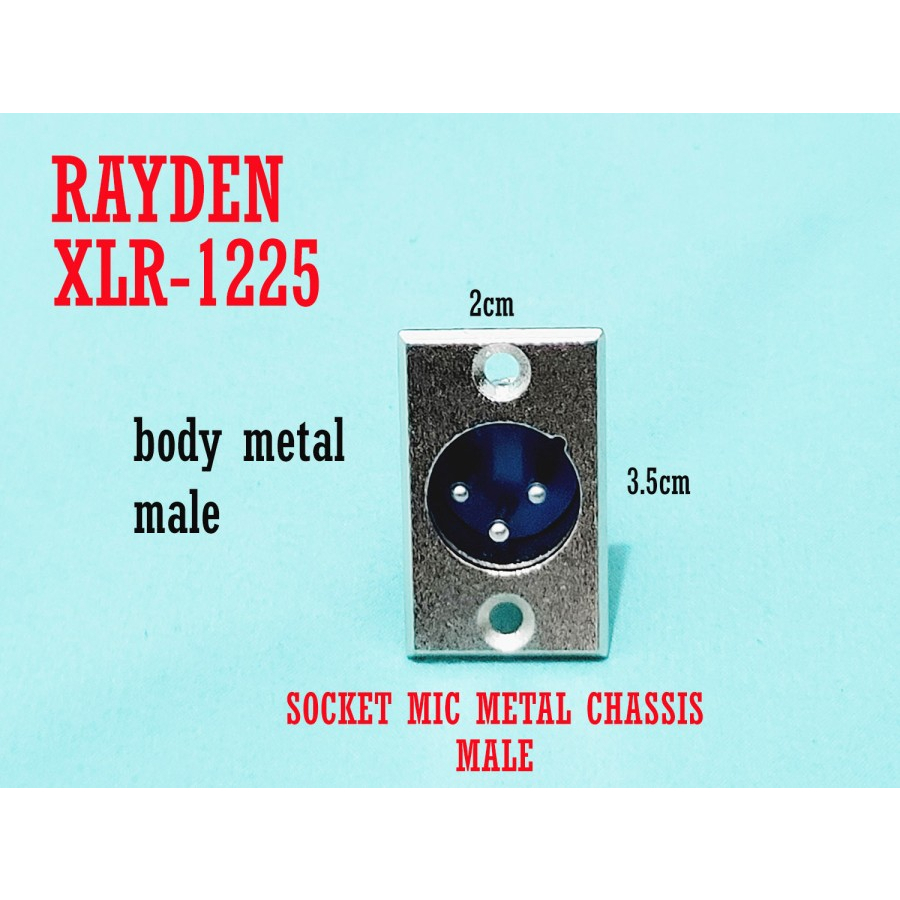 Rayden XLR1225 Soket MIC male body chassis box canon jack konektor