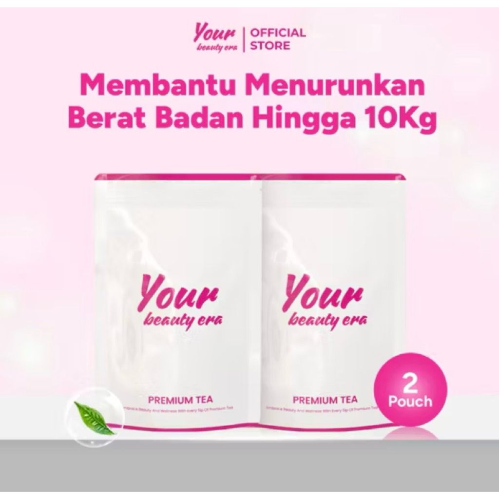 Your Beauty Era - 2 Pouch Isi  40 Tea Bag | Teh Pelangsing Herbal | Teh hijau | Teh detox Teh Diet P
