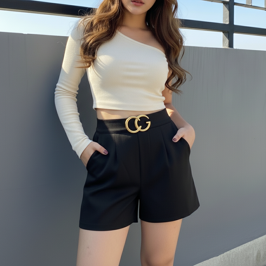 SHORT PANTS BELT / CELANA PENDEK WANITA