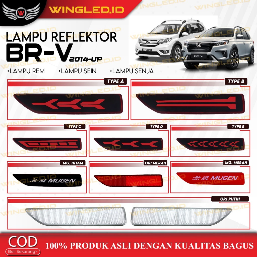 Lampu Reflektor Belakang BRV 2015 2016 2017 2018 2019 2020 2021 2022 Aksesoris Mobil