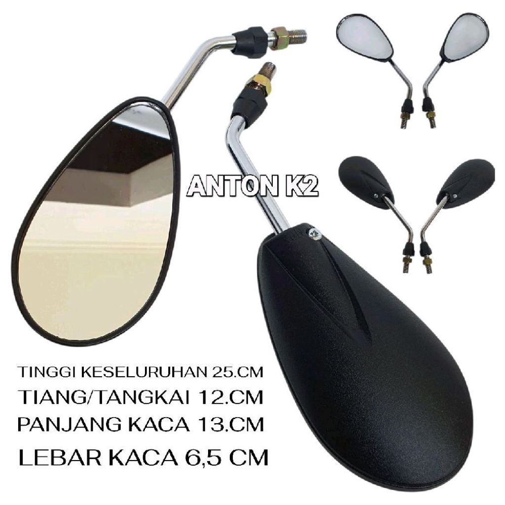 KACA SPION OVAL CROME VARIASI MOTOR MIO/XEON KARBU/XEON GT/XEON RC/MIO SOUL/MIO SOUL GT/MIO GT/MIO J