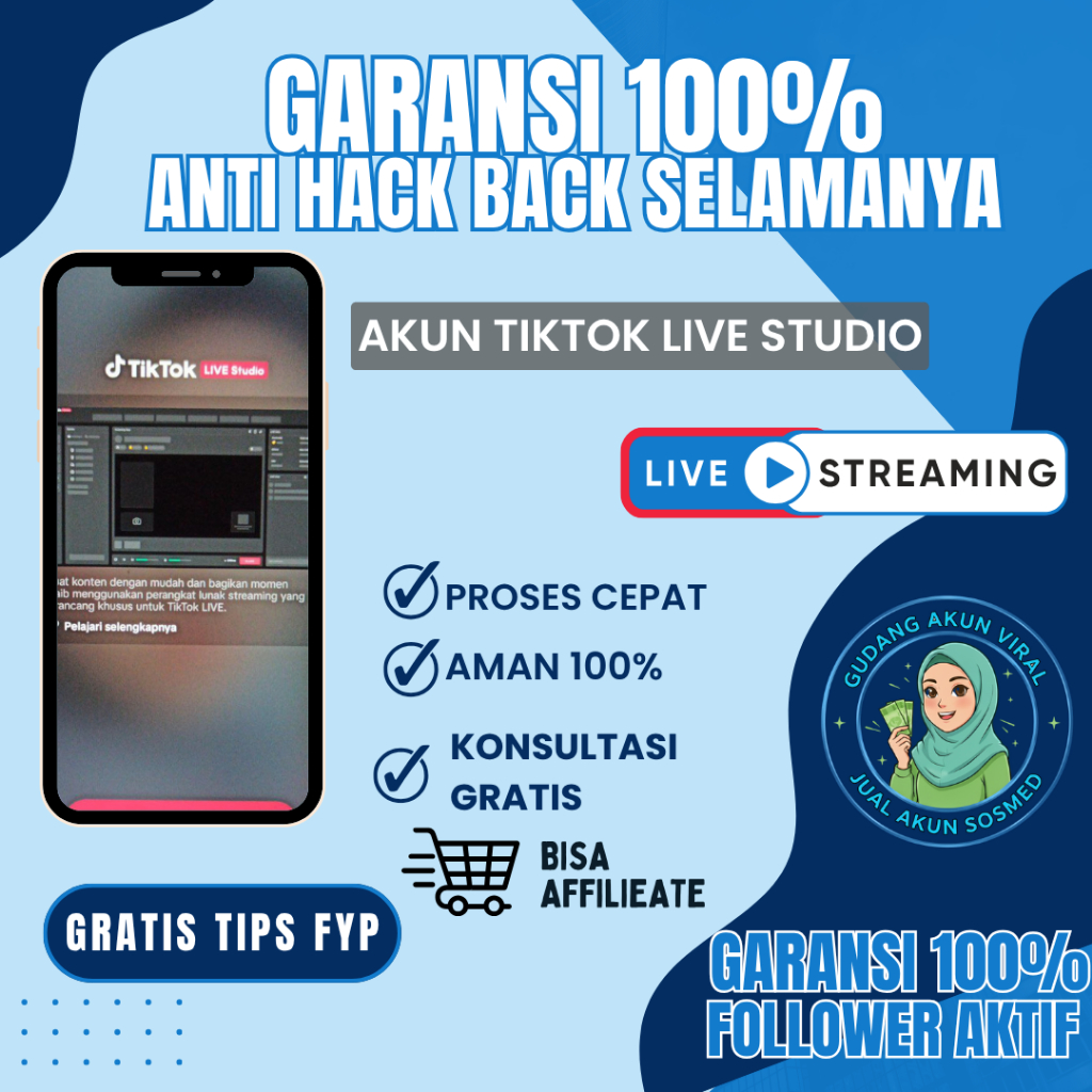 Akun Tiktok Follower FYP Live Studio - Live PC
