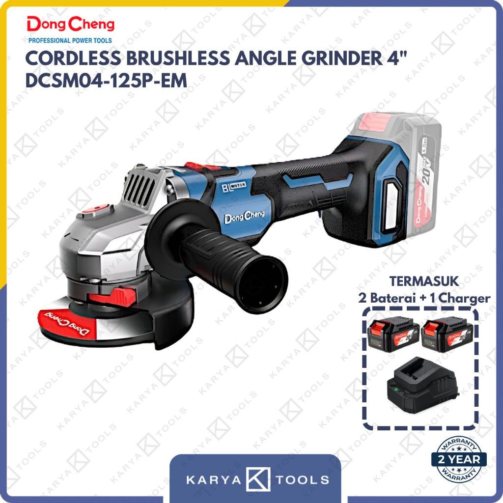 Dongcheng DCSM04-125P Cordless Angle Grinder / Mesin Gerinda Tangan 5"