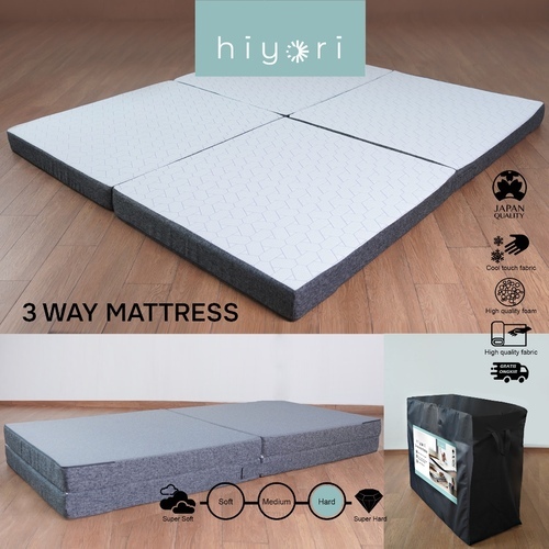 hiyori 3 Way Mattress - Kasur Lipat Lantai Tebal Multifungsi Nyaman untuk 2 Orang Kualitas Jepang & 