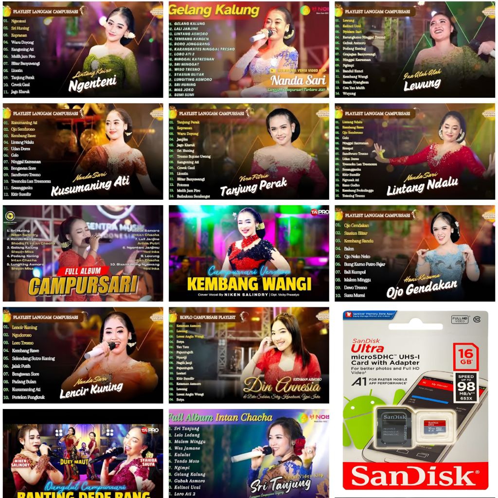 KARTU MEMORI HP FULL ISI LAGU CAMPURSARI KOPLO TERBARU 2025 - SD CARD FULL LAGU CAMPURSARI - KARTU M