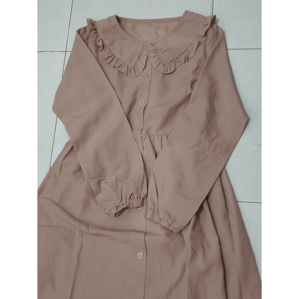 Gamis Midi Crinkle Wolfis