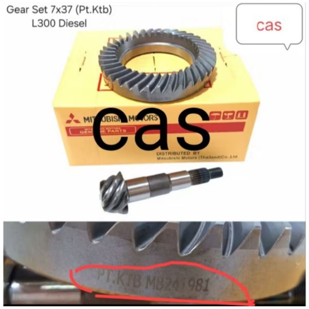 GEARSET GEAR SET GIGI GARDAN GIGI NANAS CROWN WHEEL MITSUBISHI L300 DIESEL 7X37 ORI KTB