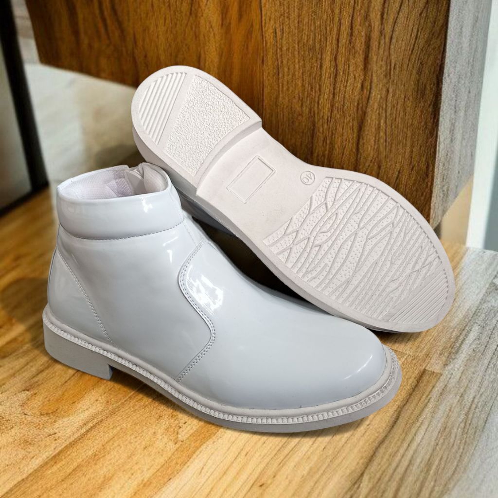 Sepatu putih Paskibra Dinas pelayaran PDH Sepatu Tanpa Tali Outsole Karet Putih