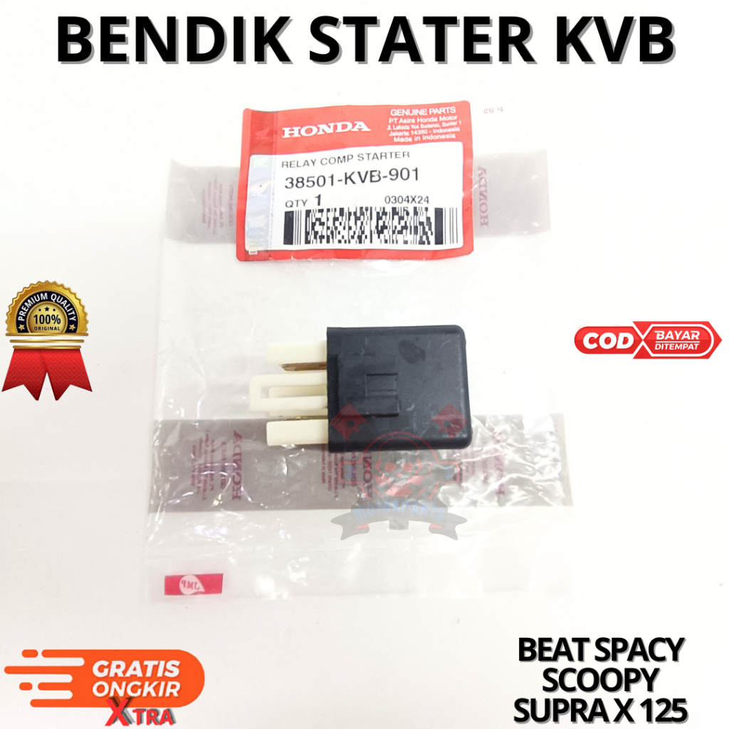 BENDIK STATER KVB UNTUK MOTOR BEAT SPACY,SCOOPY,SUPRA X 125.AHM BERKUALITAS ORIGNAL ASLI ORI