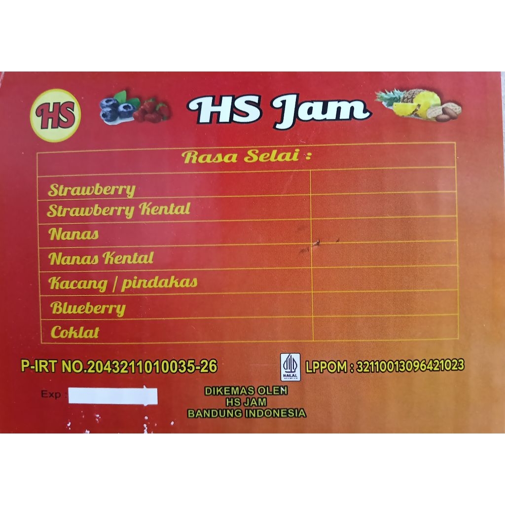 Selai Strawberry Serat 10 kg [ HS Jam ]