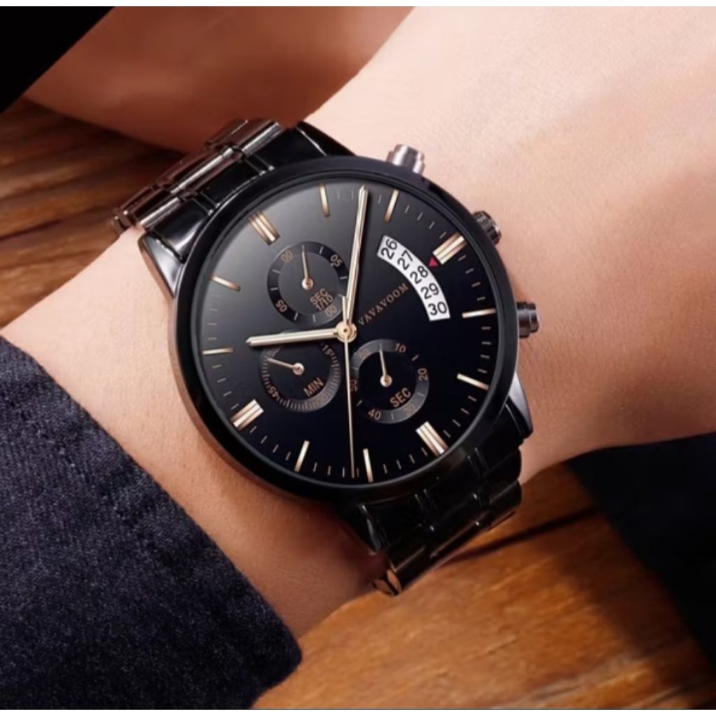 VAVAVOOM 214 JAM TANGAN PRIA BUSINESS STAINLESS STEEL ANALOG QUARTZ ORIGINAL TAHAN AIR