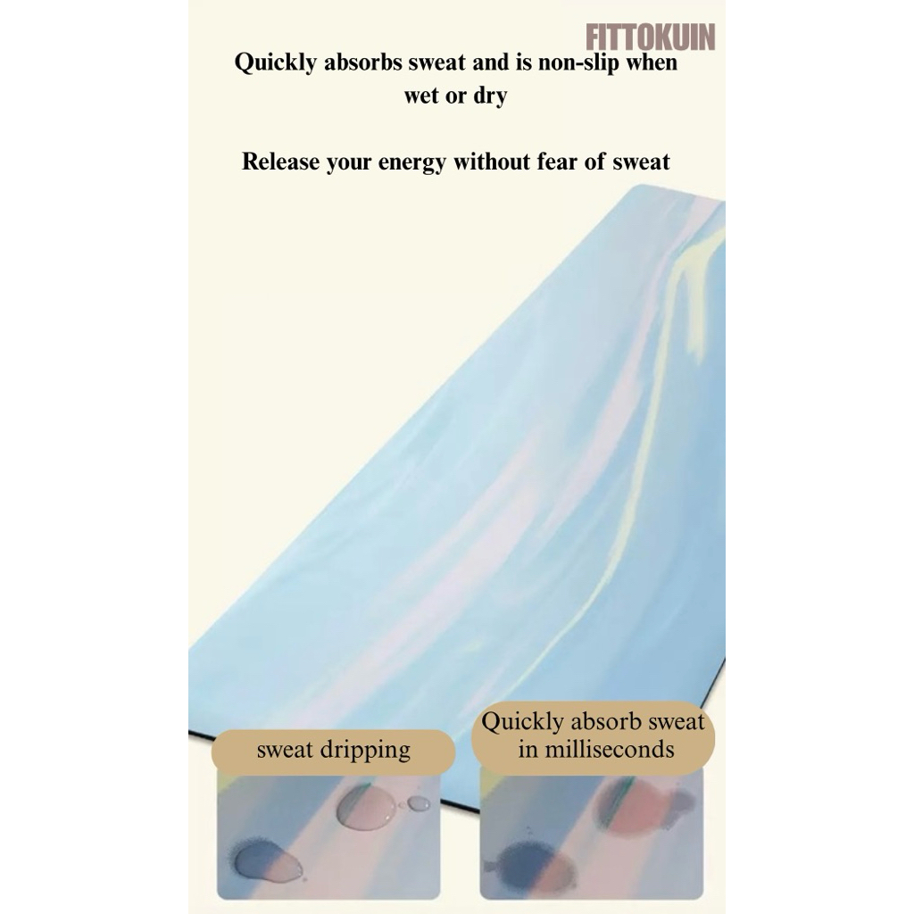 TERLARIS FITTOKUIN - Premium Yoga Mat Marble PU Plyurethane Rubber 5 mm / Matras Yoga Premium Marble