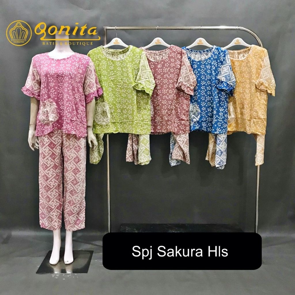 {Ld 106 cm} Daster Qonita Batik Pekalongan ll Spj Sakura Hls