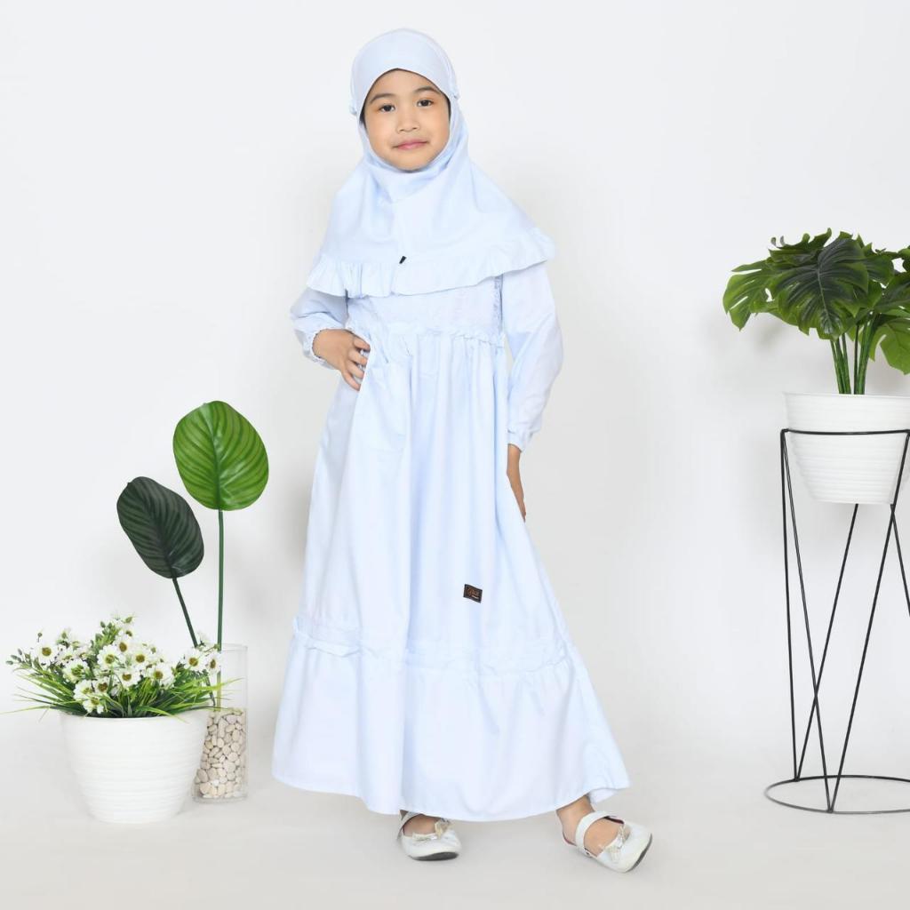 Dress muslim anak perempuan,Gamis Putih anak perempuan TK/SD, gamis manasik haji, gamis muslim